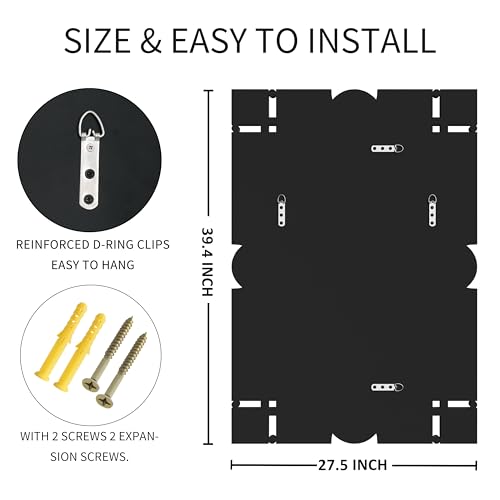 Image of Bathroom Vanity Mirrors for Over Sink, 28x39 Inche Bedroom Mirrors for Wall, Wall Mirrors Decorative for Living Room, Decorative Mirror for Decor, Entryway Wall-Mounted Mirror