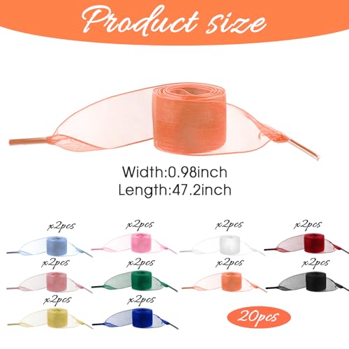 10 Pair Ribbon Shoe Laces Women Fashion Flat Satin Ribbon Shoelaces Soft Silk Satin Shoestrings Colorful Shoe Laces for Sneakers Skate Shoes Sport Shoes (47 inch2