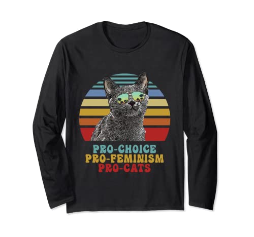 Pro Choice Pro Feminism Pro Cats Derechos de la Mujer Feminista Manga Larga