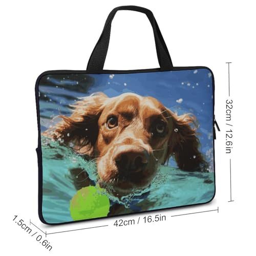 Housse de protection pour ordinateur portable 43,2 cm chien nageur