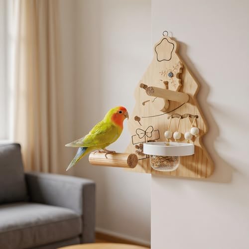 Jouets pour oiseaux, perche interactive et pont d'escalade ara