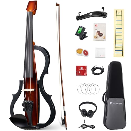 Vangoa Electric Violin 4/4 Full Size with 4 Fine Turners,