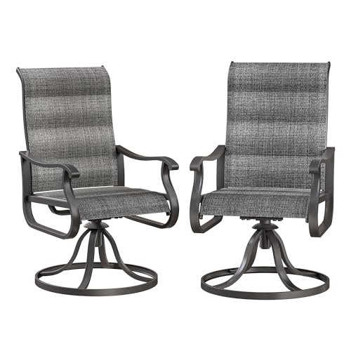 VONZOY Patio Swivel Chairs Padded