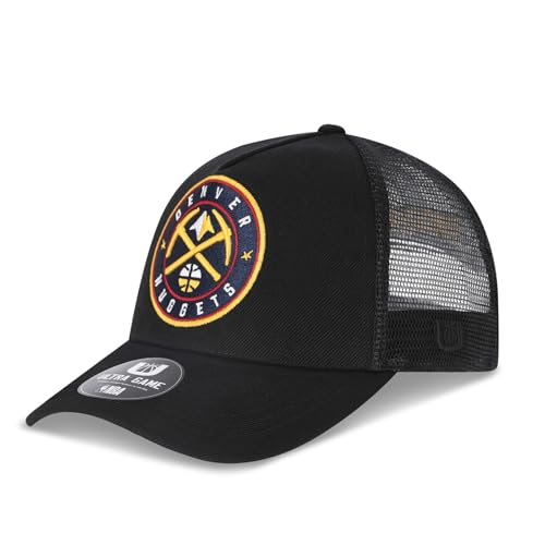 Ultra Game NBA Official Men’s Snap Back All Around The World Trucker Baseball Cap Hat - Unisex, Denver Nuggets, Black Marl, 1SIZE