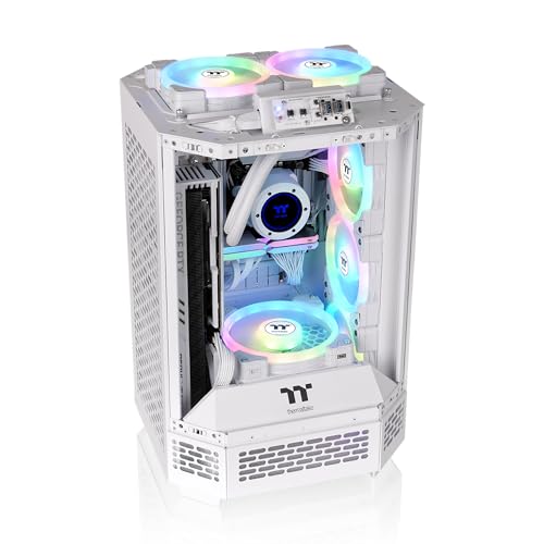 Image of Thermaltake Tower 250 Snow Mini-ITX Mini Tower; 2x120mm CT Fans Included; 360mm Radiator Support; 360mm GPU Clearance; Dual Chamber; CA-1Z9-00S6WN-AZ