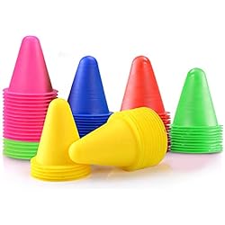 Accesorios Patines OurTop Conos de Patinaje, 75 Piezas Cono de Tráfico de Entrenamiento Deportivo Slalom Conos De Agilidad Cono Entrenamiento Futbol para Entrenamiento Educación Física