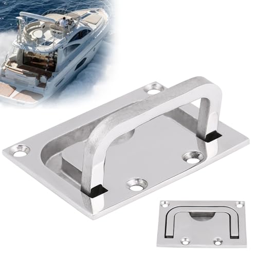 CYTGOUPER Manija de Escotilla de Barco, manija de tracción empotrada para Barcos de Acero Inoxidable, manija de elevación para gabinete para Yates Marinos