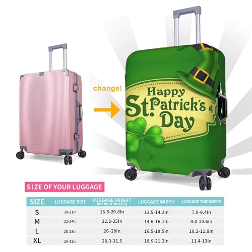 Housse de bagage fermeture éclair Happy St. Patrick lavable et extensible L