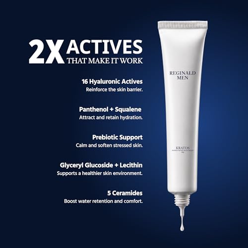 Image of Reginald Men Barrier Repair Moisturizer For Normal, Dry, Combination & Sensitive Skin | 24-Hour Hydration with 9 actives | Repairs Damaged Skin |Non Oily & Non Sticky, 50g