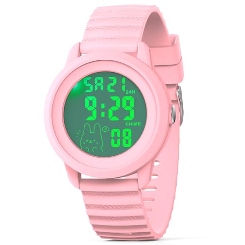 Image of Edillas Kids Digital Watch 7-Color LED Light Waterproof Wristwatch Ideal for Children