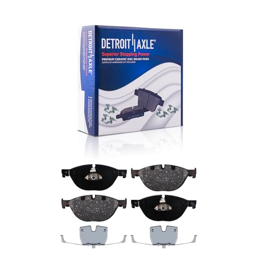 Image of Detroit Axle - Front Brake Pads for BMW 528i 535i 550i GT xDrive 650i 740i 750i Activehybrid 7 Alpina B7 Bentley Arnage, Ceramic Brake Pads Replacement