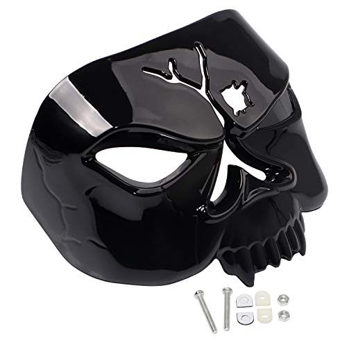 XMMT Motorcycle Gloss Black Zombie Skull Taillight Cover Compatible with 1973-2019 Harley #9024 without Bobbed Rear Fenders