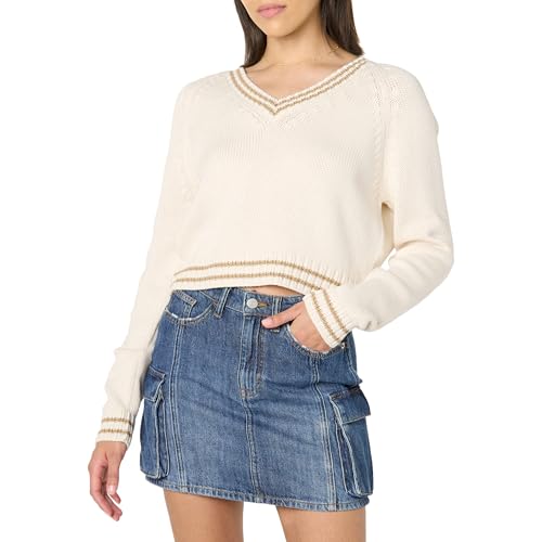 The Drop Women's Standard Montie V-Neck Cropped Pullover