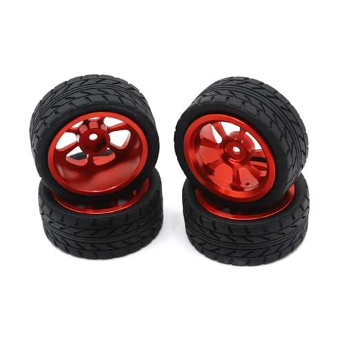 Pneu caoutchouc 65mm avec jante métal anti-casse pour remplacer les roues A959-B