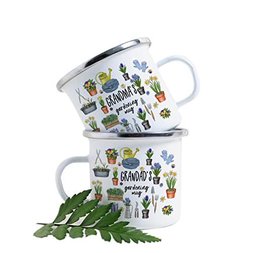 Personalised Enamel Gardening Mug Garden Gift for Him And Her Couple