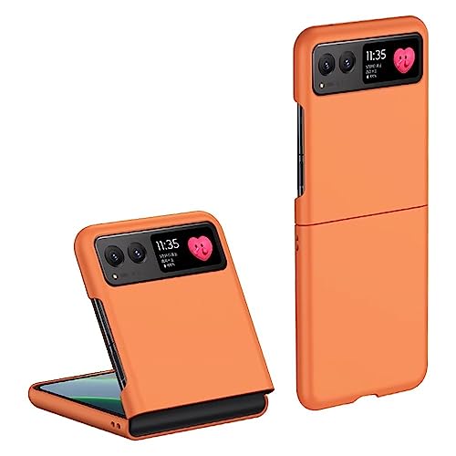 RankOne Funda de Teléfono para Motorola Moto RAZR 40 (6.9' Inches), Carcasa Rígida de Silicona para PC Anticaída y Antiarañazos - Naranja