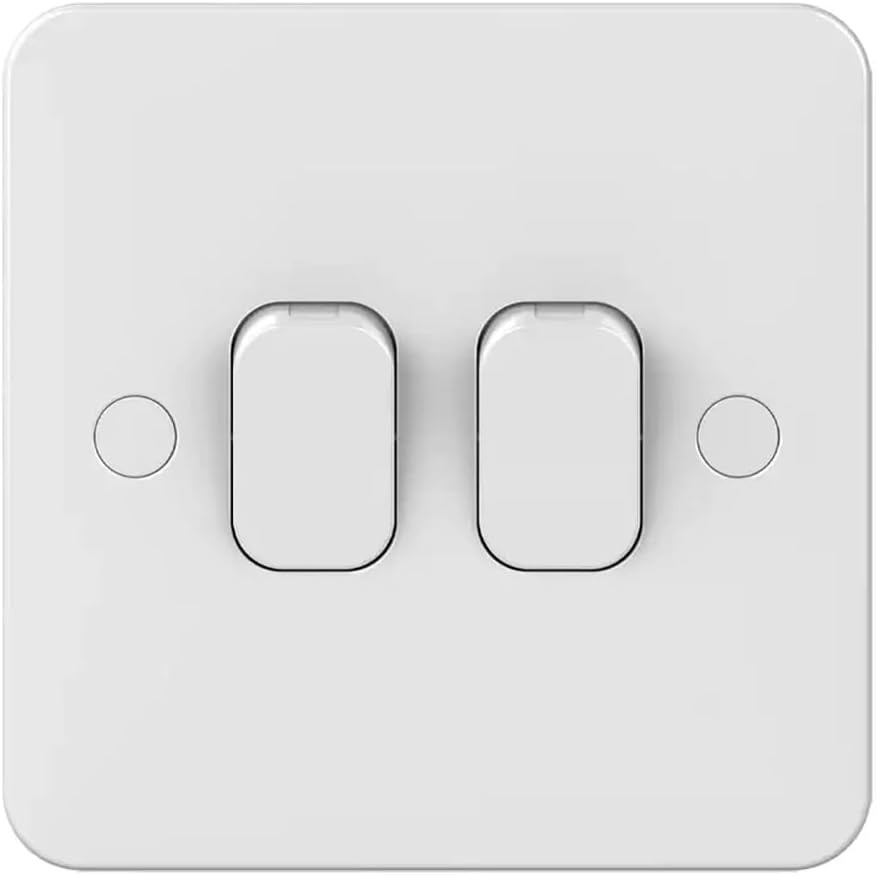 RACO Schneider Lisse 2-Gang Intermediate Switch - 10A, 230VAC, White Light Switch