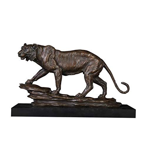 Walnuta Tiger Bronze Sculptures Statue Copper Animal Figurine Ornament With Marble Base Office Desk Decor Business Gift #TOP6