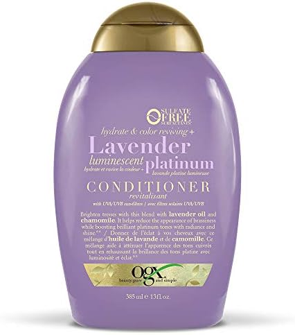 OGX Hydrate and Color Reviving, Lavender Luminescent Platinum Conditioner, 13 oz.