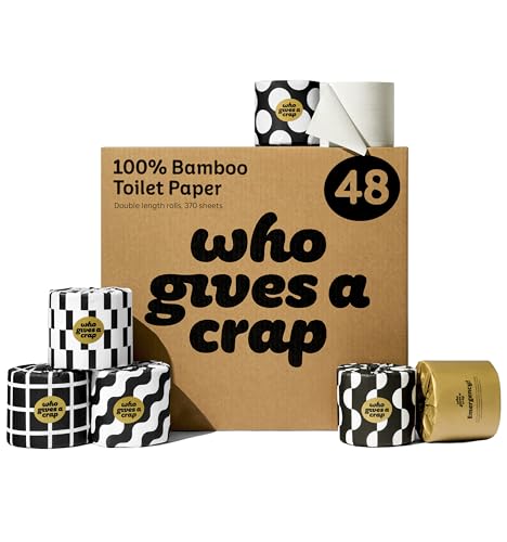 Who Gives A Crap Premium Bamboo Toilet Roll | Box of 48 Toilet Rolls (3-Ply 370 Sheets) | Soft Strong Sustainable Biodegradable Plastic-Free