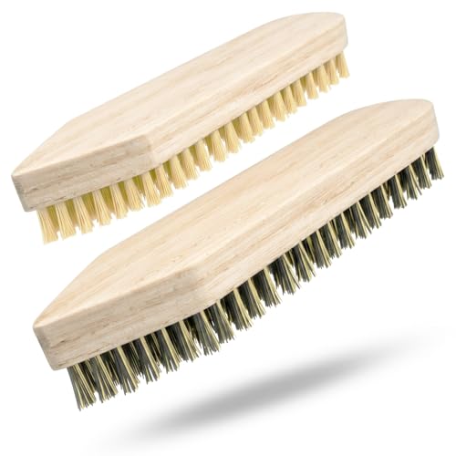 Klangfeiler 2 Scheuerbürsten Reinigungsbürste aus Holz - Hart & Sehr Hart - Made in Ukraine