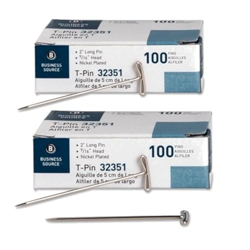 Business Source 2 Inch T Pins (2 Pack)