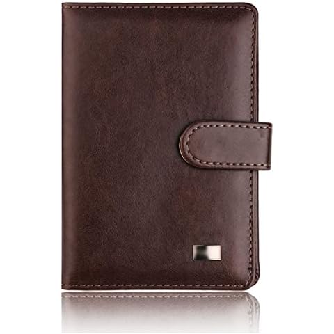 Passport Holder Cover, Veyarien PU Leather Passport Cover Case Travel Wallet Organiser for Credit Card, Money, Boarding, Passport Holder Protector with Buckle for Men Women (Brown) Cover