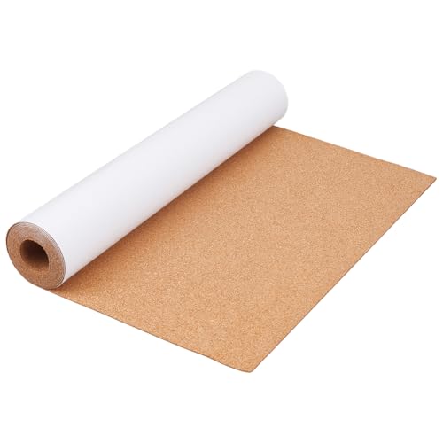 PH PandaHall Selbstklebende Korkrolle Kork Regaleinlage 1mm Dick Korktafel Pinnwandrolle Korkgewebeband Für Möbelreparatur Heimwanddekorationen Schubladen Heimwerkerhandwerk 40cm X 2.4mm