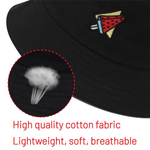Image of Cotton Bucket Hat for Women Men Summer Travel Sun Beach Bucket Cap, Unisex Outdoor Fisherman Hat