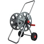 LEHMANN Schlauchwagen, Gartenschlauchwagen, für bis zu 45m 1/2" oder 3/4" Schlauch, Stahlkonstruktion mit Kunststoff, Maße 46 x 44 x 75 cm, Gewicht 2,5 kg