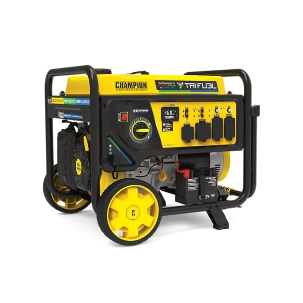 Champion Power Equipment 12,500-Watt Electric Start Tri Fuel Home Backup Portable Generator with Free 3-Year Warranty