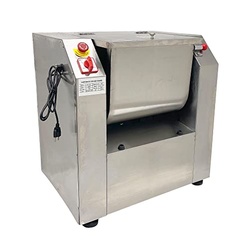 TECHTONGDA Commercial Dough Mixer All Stainless Steel Pizza Dough Mixer 110V Dough Blender Kneading Machine with 50 KG Kneading Capacity and 90 Degree Tilt for Schools Bakeries Restaurants Pizzerias