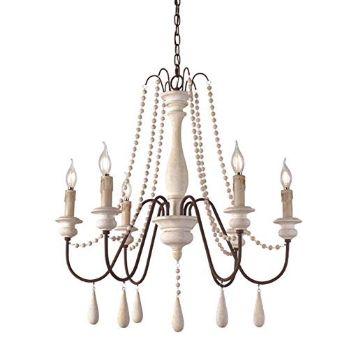 Lampe à suspension lustre rustique bois massif salon salle à manger escalier