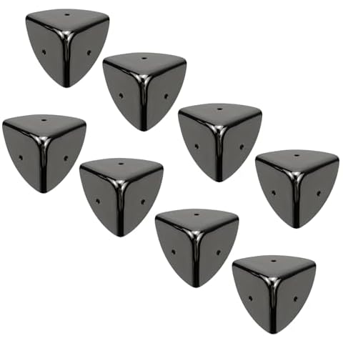T Tulead Iron Corner Protectors Black Decorative Box Edge Cover 39mm/1.53" Box Cabinet Edge Safety Guards 8PCS with Screws Cover