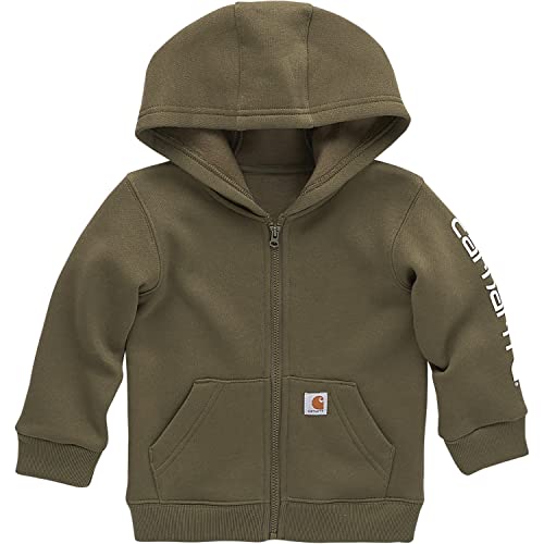 Image of Carhartt Kid's CP8675 Long-Sleeve Full-Zip Logo Sweatshirt - Boys