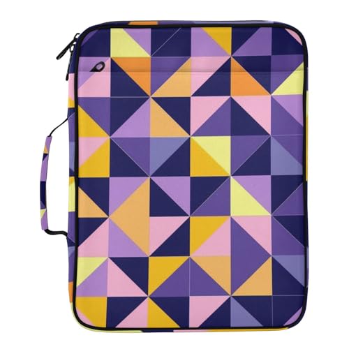Carpeta colgante A4 con 7 bolsillos morado y amarillo y cierre de cremallera para archivadores