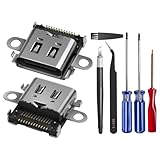 Senpinkboo 2 Pack for Nintendo Switch Lite Charging Port Replacement USB Type-C Charger Socket Connector for Switch Lite Replacement with Repair Tool Kit