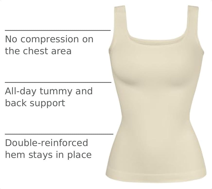 Image of YIOIOIO Womens Shapewear Tank Top Square Neck Tummy Control Compression
