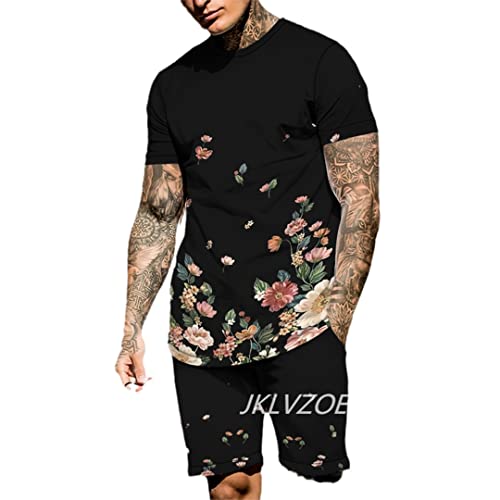 Ensemble t-shirt short homme imprimé 3D Ts7187 pour un look streetwear d'été décontracté