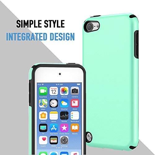 Kelifang Case Compatible With Ipod Touch 7, 6 And 5, Ultra Slim Full Body Protective Case With Dual Layer Shockproof Tpu Bumper Hard Back Cover Compatible With 7Th/6Th/5Th Generation, Green #TOP4