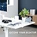 VIVO Clamp-on 24 x 12 inch Foldable Desk Extender, Wrist Support Arm Rest, Office Keyboard Tray, Side Table Extension Attachment, White, DESK-EXT24W