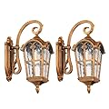 Zanritelit 17.1" H Gold Outdoor Wall Lights - Waterproof & Anti-Rust Aluminum Porch Light Wall Mount, Hammered Exterior Lighting Fixtures, Outside Wall Lantern for Patio, Doorway, Garden, 2 Pack