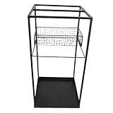 Aramox Versatile Metal Umbrella Stand for Entryway Organization and Rain Gear Storage Black