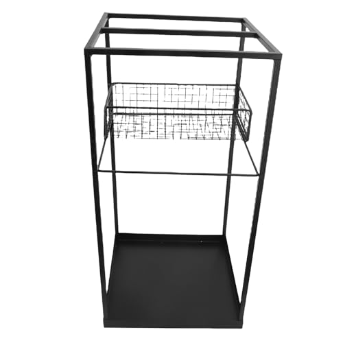 Jiawu Input Umbrella Support in Steel Powder Steel, Geometric Umbrella Support in Black Metal for the House and the Desk, Storage Rack with Iron Mesh and Long -term Design