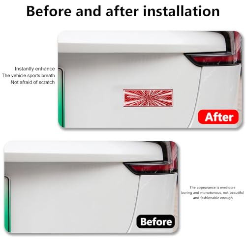 Image of Fit for Redl Carbon Fiber Dual Motor Badge Emblem Sticker Plaid Decor Compatible for Model 3 Y X S Accessories (Ludicrous-Red)