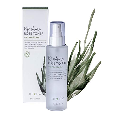 Devita Refreshing Rose Face Toner With Witch Hazel And Aloehyplex - Daily Vegan Age Defying Facial Toner For Sensitive Skin, Oily-Acne, Mature, Dry Or Combination Skin -5 Fl.oz #TOP5