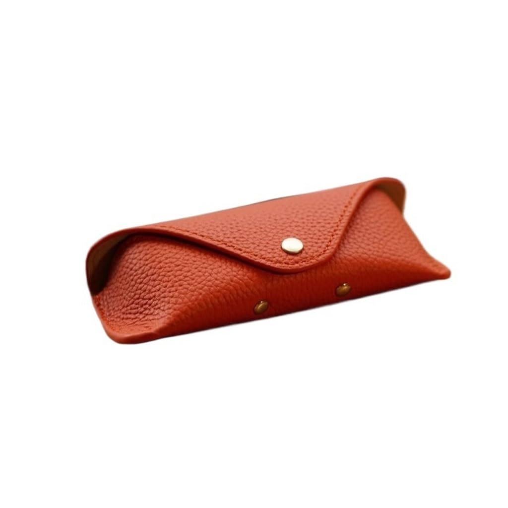 Tragbare Brillentasche, Handgefertigtes Brillenetui Aus Echtem Leder, Unisex, Verdickt Brillenetui für Damen