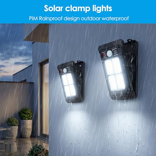 Clip On Solar Lights - Solar Lights Outdoor, LED Smart Sensor Security Light 3 Modes Waterproof Solar Flood Light Portable Security Lighting for Umbrella Garden Yard Fence Gate Patio - Image 5