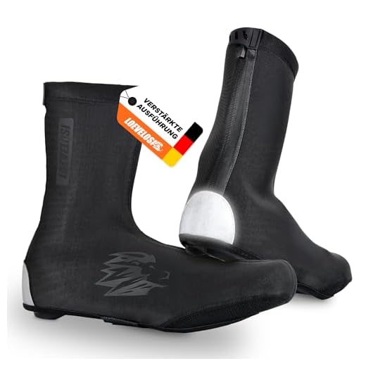 LOEVELOSI Neopren Rennrad Überschuhe Fahrrad Wasserfest Winddicht Winter Rennradschuhe Regen-Schutz Schuh-Überzieher Reflektierend Über-Schuhe Erwachsene - EU Schuhgröße 45-46 - XL
