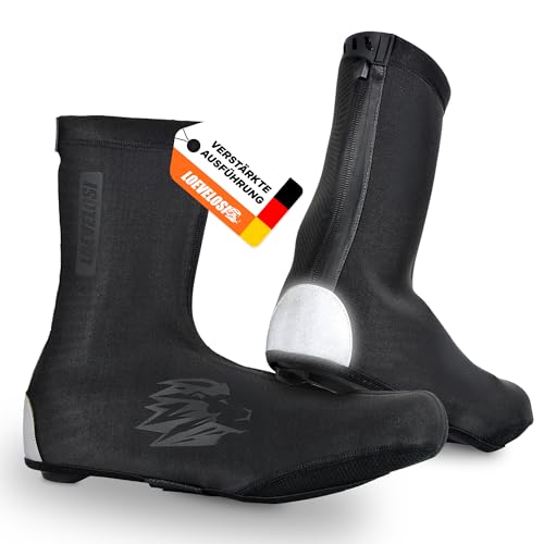 LOEVELOSI Neopren Rennrad Überschuhe Fahrrad Wasserfest Winddicht Winter Rennradschuhe Regen-Schutz Schuh-Überzieher Reflektierend Über-Schuhe Erwachsene - EU Schuhgröße 45-46 - XL